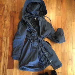 H&M blue lined cotton jacket